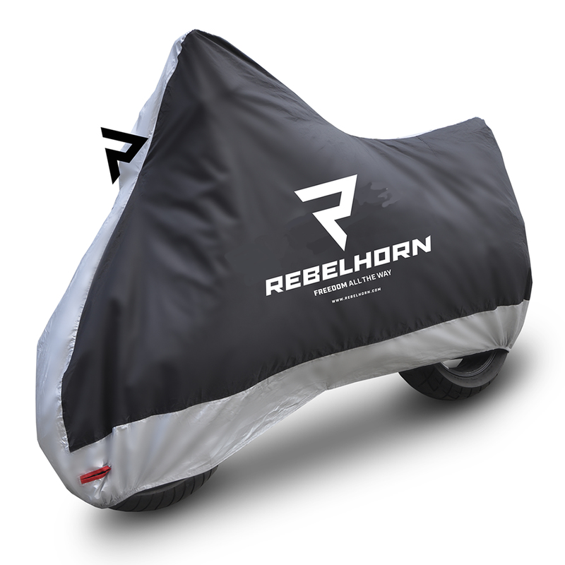POKROWIEC NA MOTOCYKL REBELHORN COVER 2 BLACK SILVER