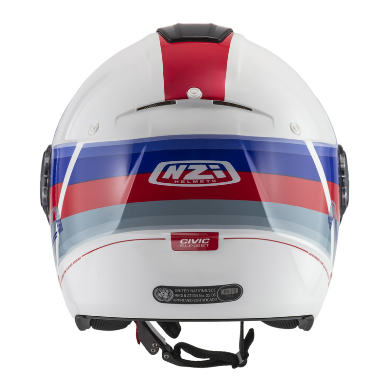 KASK MOTOCYKLOWY NZI CIVIC SUNSET WHITE BLUE RED XL