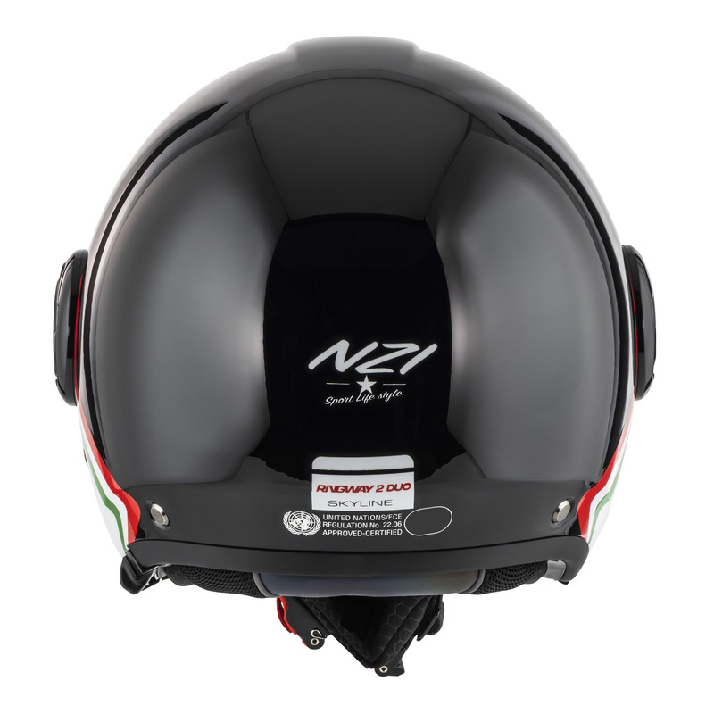 KASK MOTOCYKLOWY NZI RINGWAY 2 DUO SKYLINE BLACK WHITE ITALY