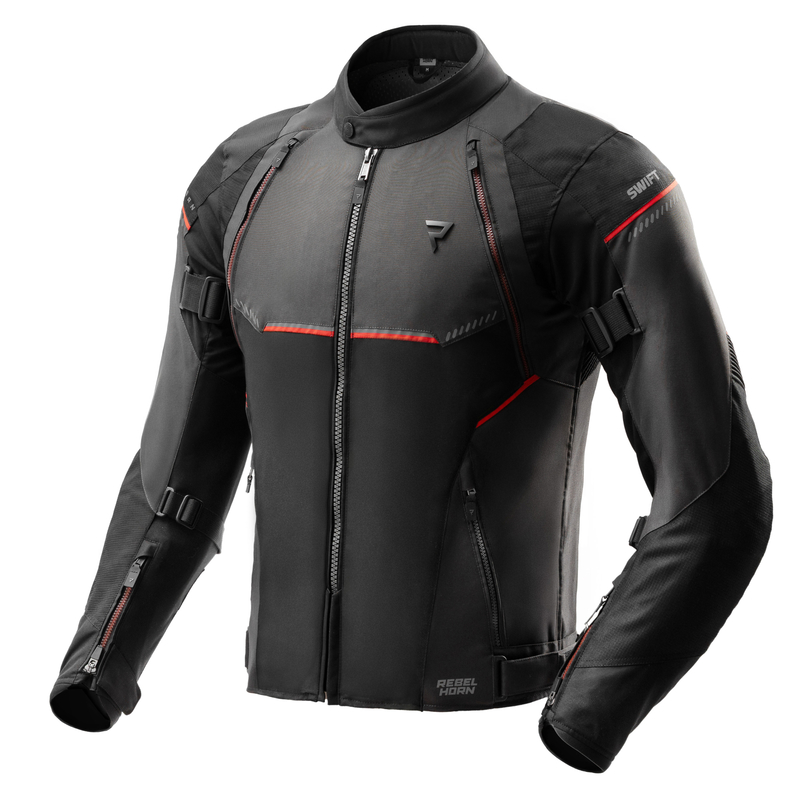KURTKA MOTOCYKLOWA TEKSTYLNA REBELHORN SWIFT BLACK DARK GREY RED