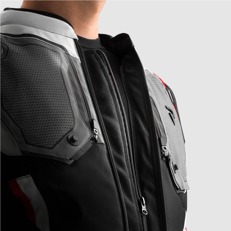 KURTKA MOTOCYKLOWA TEKSTYLNA REBELHORN BORG 2 BLACK GREY RED