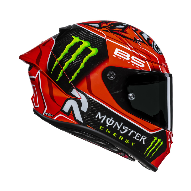 KASK MOTOCYKLOWY HJC RPHA1 V2 CARBON QUARTARARO REPLICA RED BLACK S