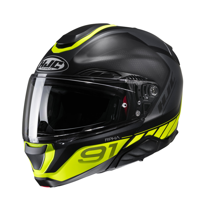 KASK MOTOCYKLOWY HJC RPHA91 RAFINO BLACK YELLOW S