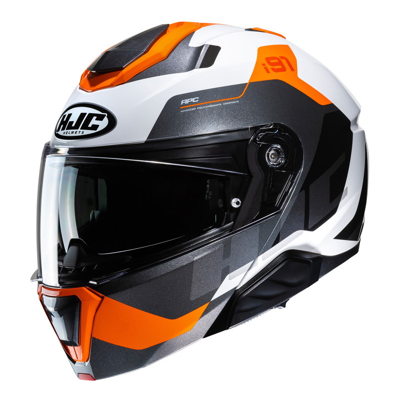 KASK MOTOCYKLOWY HJC I91 CARST WHITE ORANGE XL