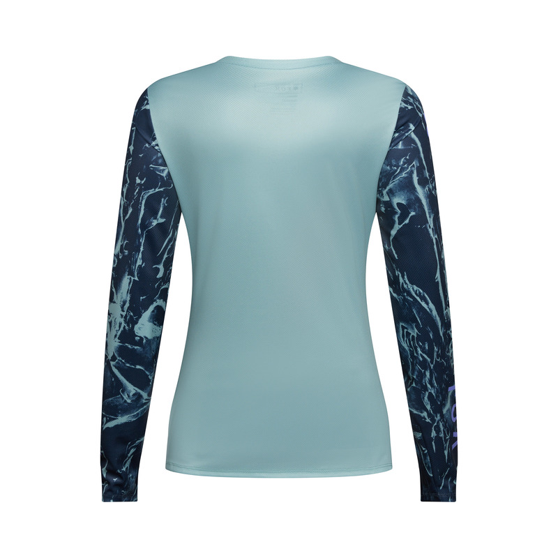 KOSZULKA ROWEROWA Z DŁUGIM RĘKAWEM DAMSKA FOX RANGER IMG PRINT ARCTIC BLUE S