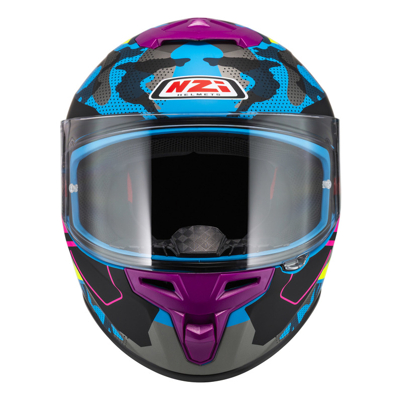 KASK MOTOCYKLOWY NZI TRENDY STREAM CAMU BLUE NEON PINK BLUE S MATT