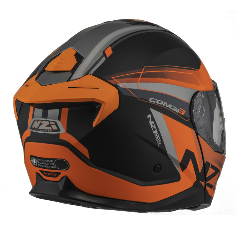 KASK MOTOCYKLOWY NZI COMBI 3 DUO DAILY BLACK ORANGE ANTRACITE MATT