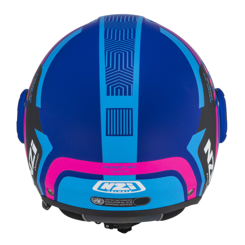 KASK MOTOCYKLOWY NZI RINGWAY 2 DUO CONNECTED BLUE PINK BLUE MATT XS