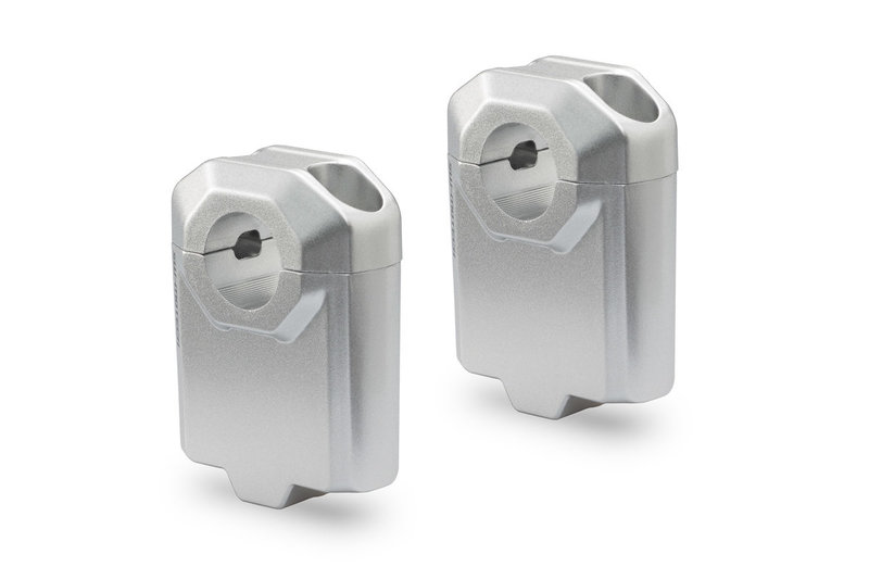 ZESTAW PODWYŻSZAJĄCY KIEROWNICĘ SW-MOTECH 22MM PODWYŻSZENIE 50MM SILVER