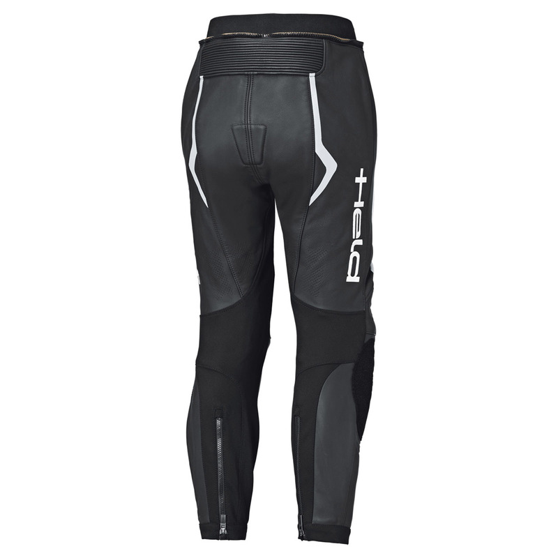 SPODNIE MOTOCYKLOWE SKÓRZANE DAMSKIE HELD STREET ROCKET 4 BLACK WHITE SLIM L-W80
