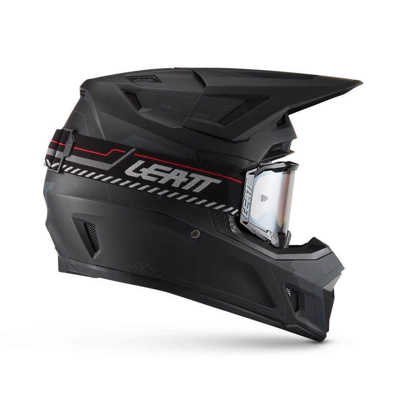 KASK MOTOCYKLOWY Z GOGLAMI LEATT KIT MOTO 7.5 CARDO STEALTH BLACK L