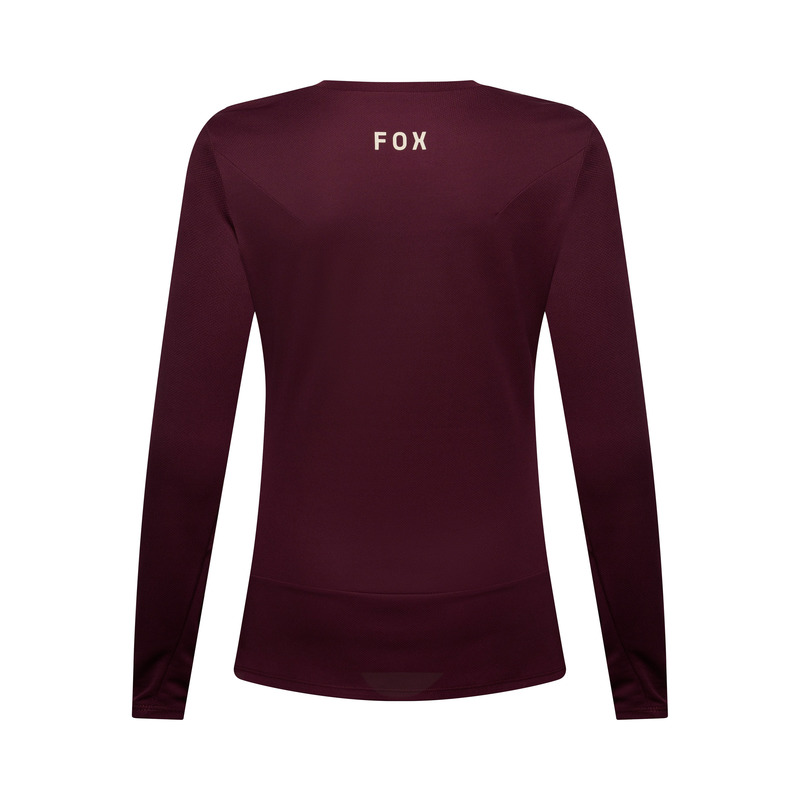 KOSZULKA ROWEROWA Z DŁUGIM RĘKAWEM DAMSKA FOX RANGER HEAD DARK MAROON S