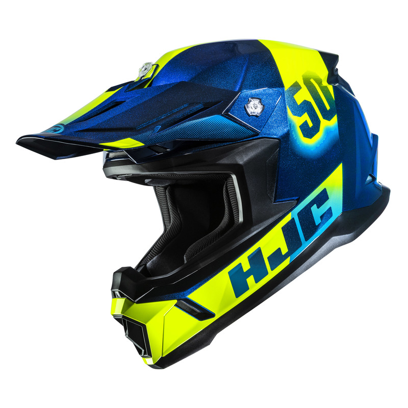KASK MOTOCYKLOWY HJC C50 DASH BLUE YELLOW XL