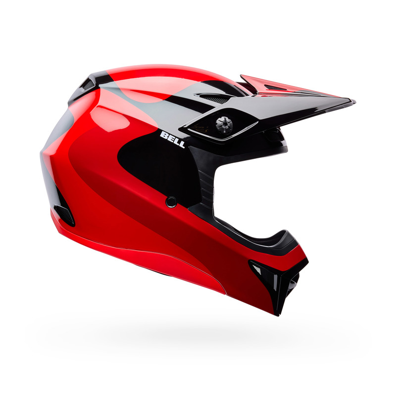 KASK MOTOCYKLOWY BELL MX-10 MIPS WAVE RED BLACK