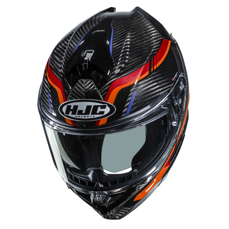 KASK MOTOCYKLOWY HJC F72 CARBON KAIRO BLACK ORANGE XL