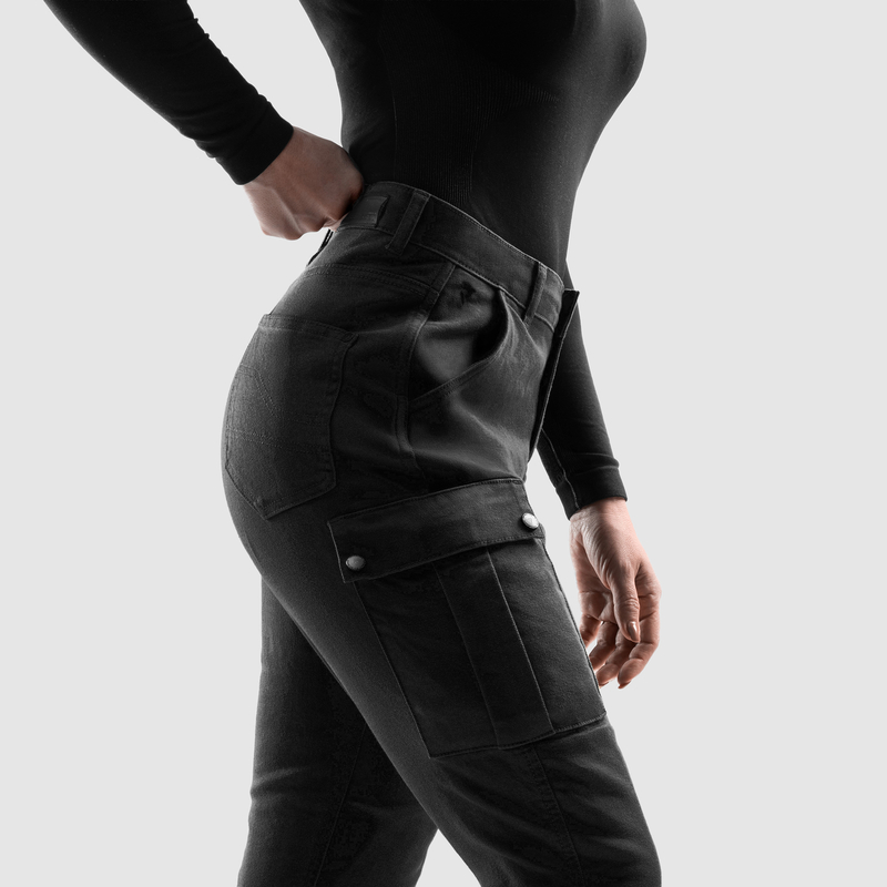 JEANSY MOTOCYKLOWE DAMSKIE REBELHORN FASTER BLACK 24/30