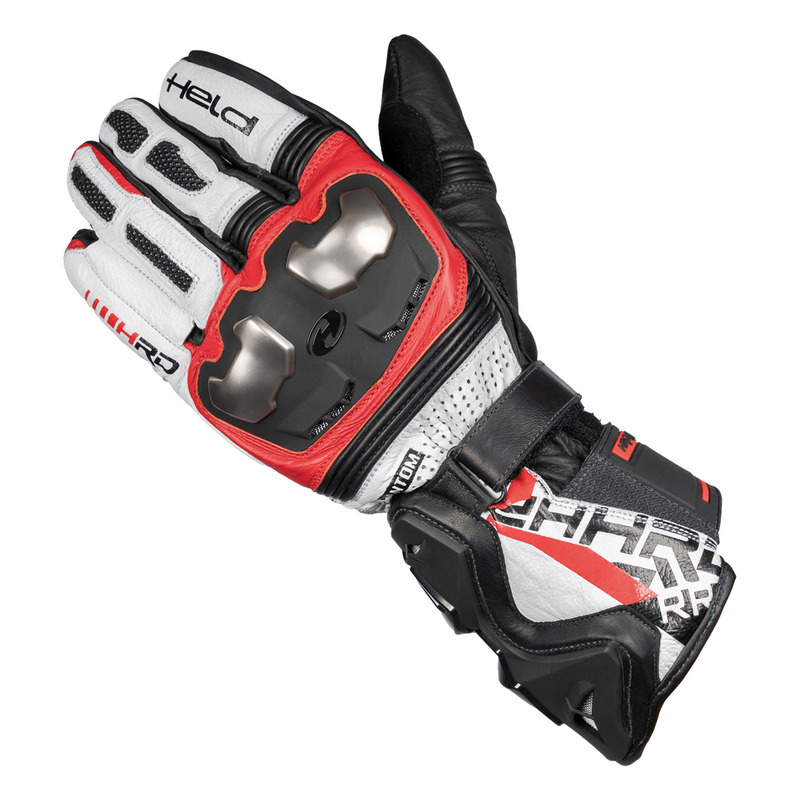 RĘKAWICE MOTOCYKLOWE HELD PHANTOM 3 WHITE RED 11
