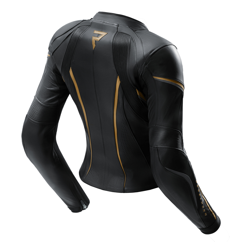 KURTKA MOTOCYKLOWA SKÓRZANA DAMSKA REBELHORN DIVA ST BLACK GOLD W42