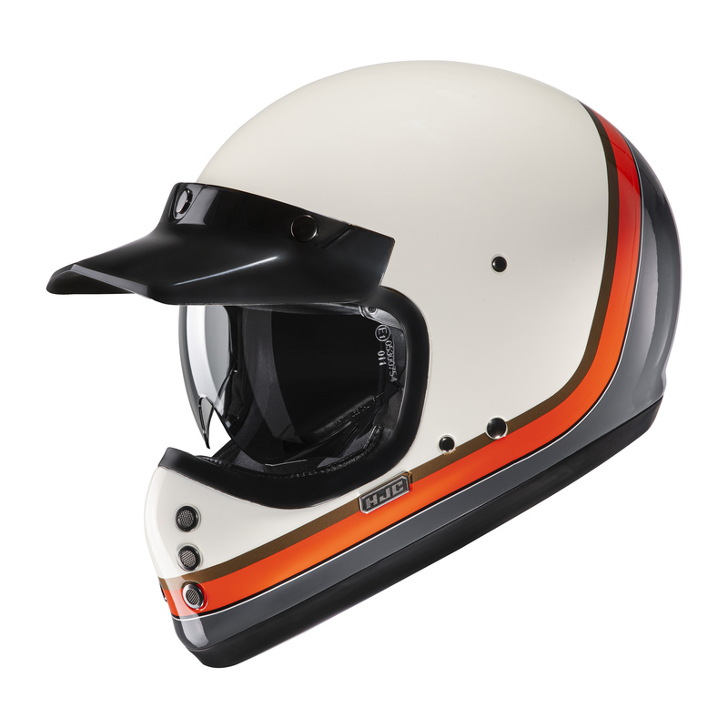 KASK MOTOCYKLOWY HJC V60 SCOBY WHITE ORANGE GREY M