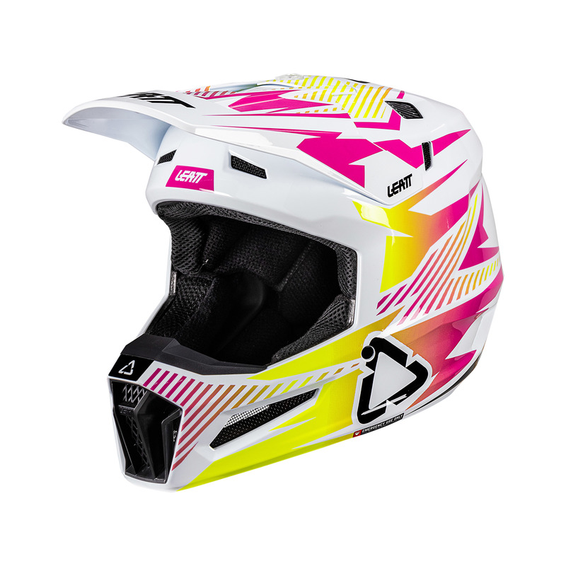 KASK MOTOCYKLOWY Z GOGLAMI LEATT KIT MOTO 3.5 STORM PINK