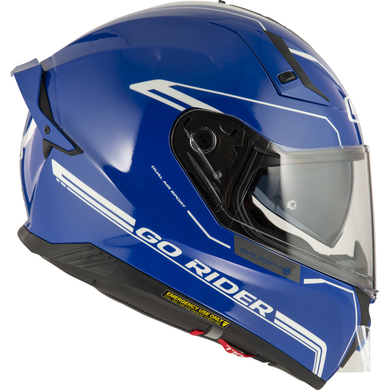 KASK MOTOCYKLOWY NZI GO RIDER STREAM DUO SOLID NOUVEAU BLUE Y S