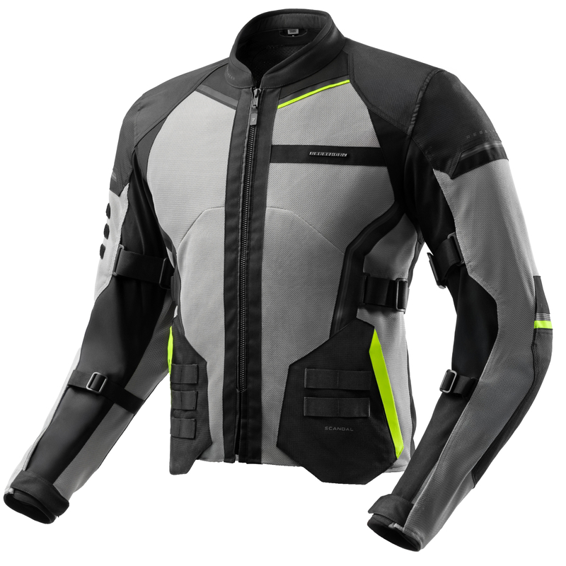KURTKA MOTOCYKLOWA TEKSTYLNA REBELHORN SCANDAL 3 BLACK GREY FLUO YELLOW