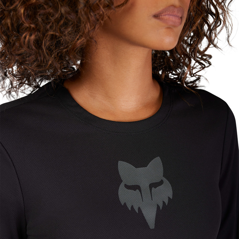 KOSZULKA ROWEROWA Z DŁUGIM RĘKAWEM DAMSKA FOX RANGER HEAD BLACK L