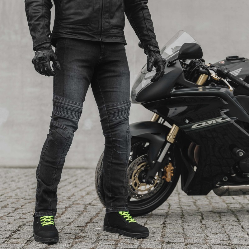 JEANSY MOTOCYKLOWE OZONE HORNET 2 WASHED BLACK