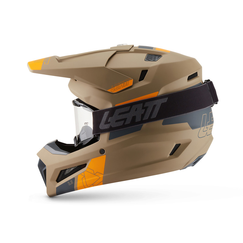 KASK MOTOCYKLOWY Z GOGLAMI LEATT KIT MOTO 3.5 KHAKI BROWN XXL