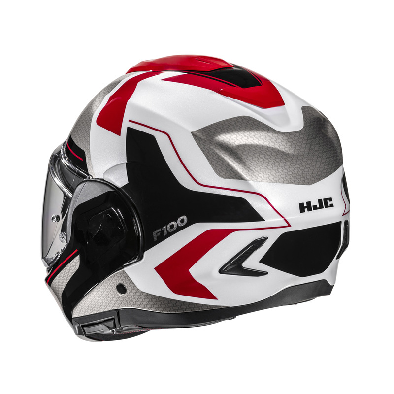 KASK MOTOCYKLOWY HJC F100 BIOS RED BLACK S