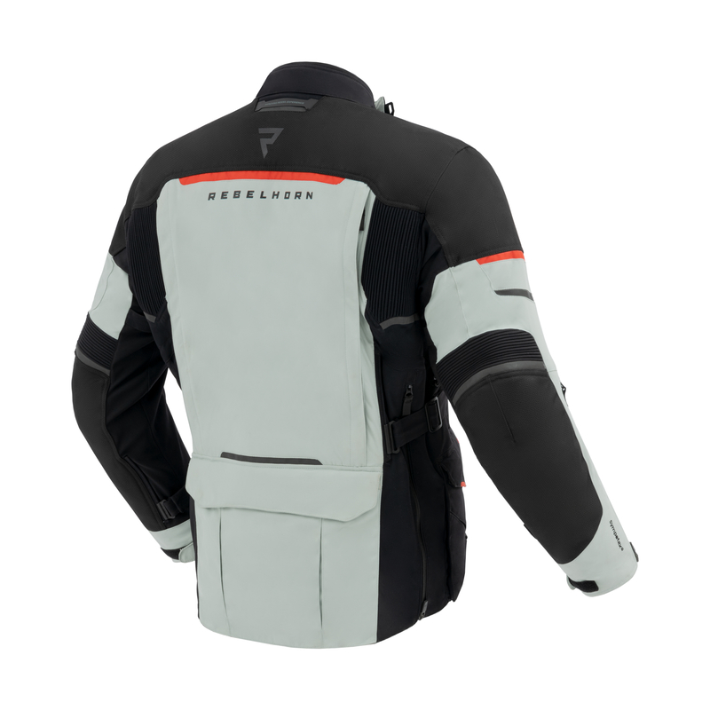 KURTKA MOTOCYKLOWA TEKSTYLNA REBELHORN RANGE GREY BLACK RED