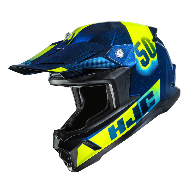 KASK MOTOCYKLOWY JUNIOR HJC Y50 DASH BLUE YELLOW YL