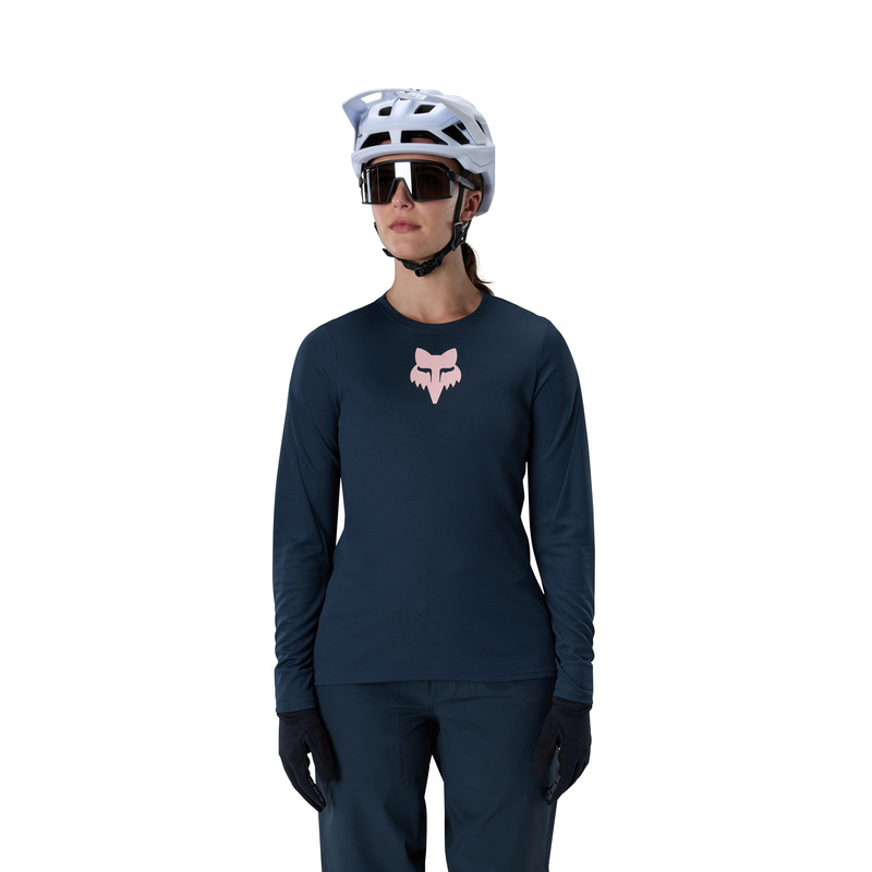 KOSZULKA ROWEROWA Z DŁUGIM RĘKAWEM DAMSKA FOX RANGER HEAD GALAXY BLUE XS