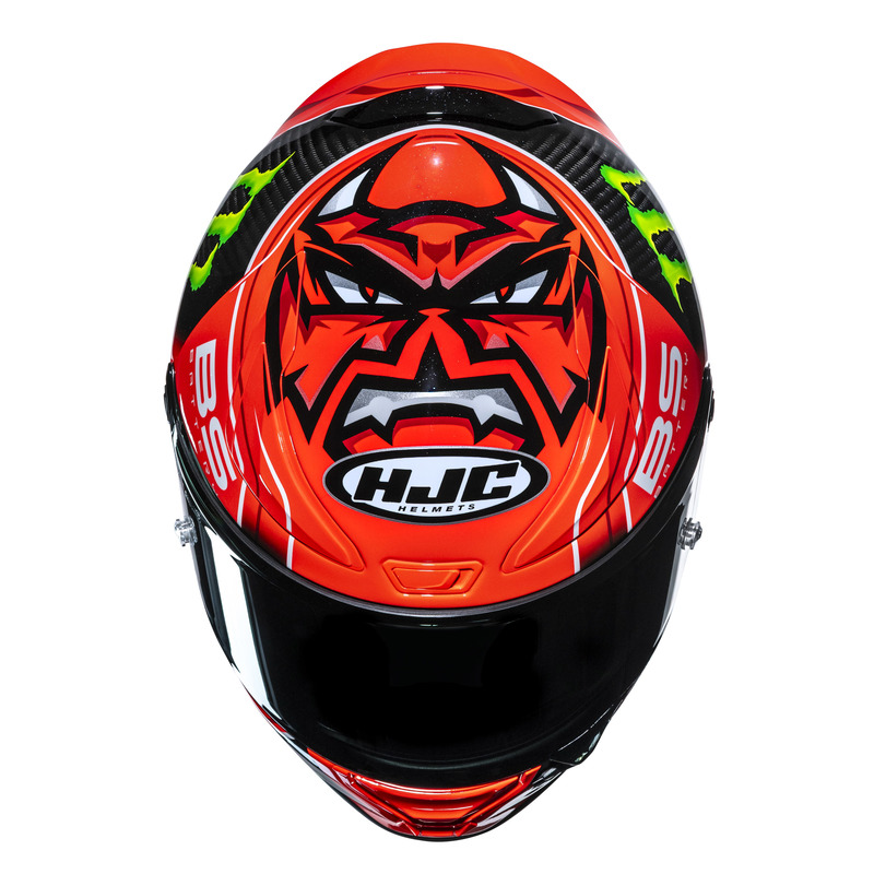KASK MOTOCYKLOWY HJC RPHA1 V2 CARBON QUARTARARO REPLICA RED BLACK S