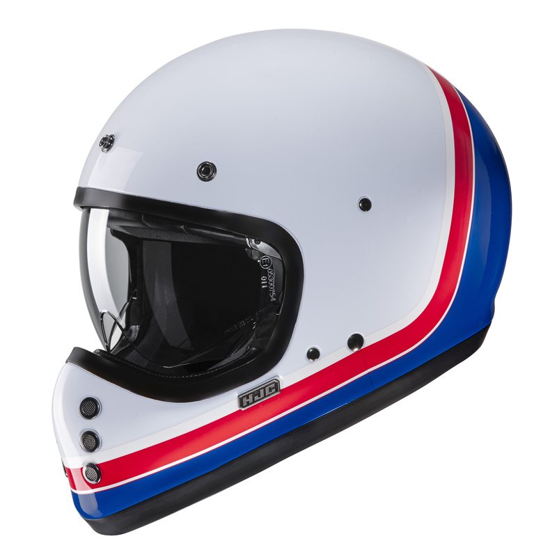 KASK MOTOCYKLOWY HJC V60 SCOBY WHITE RED BLUE L