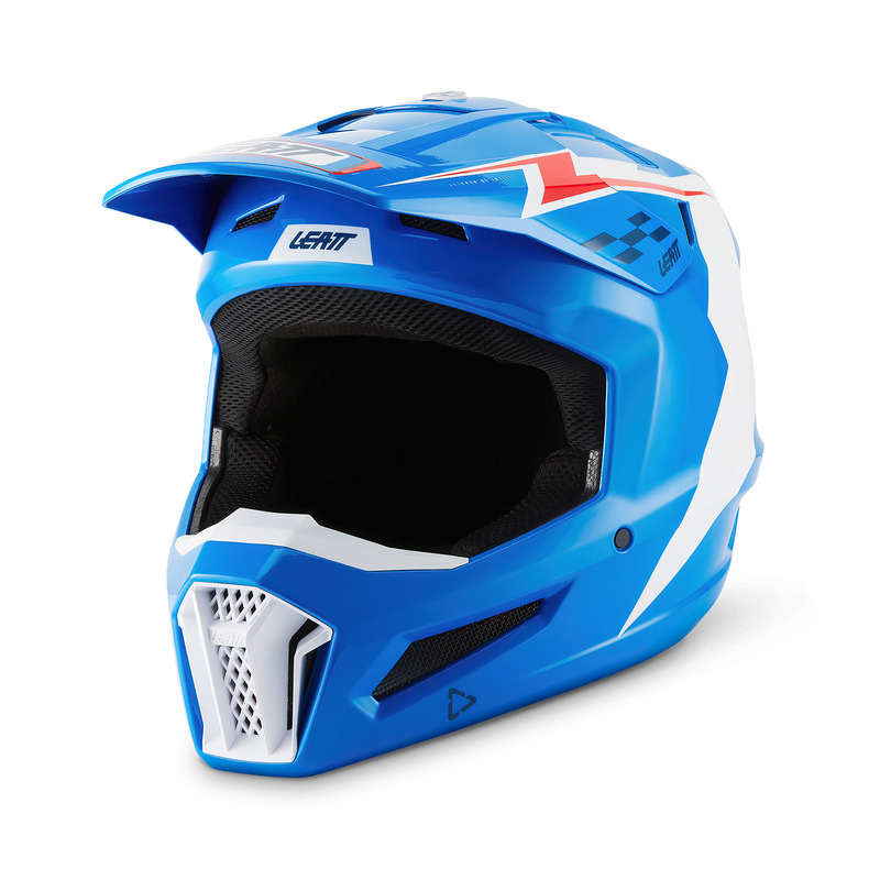 KASK MOTOCYKLOWY Z GOGLAMI LEATT KIT MOTO 3.5 BLUE