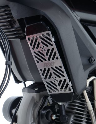 OSŁONA CHŁODNICY OLEJU RG RACING DUCATI SCRAMBLER/FLAT TRACK PRO, BRUSHED ALUMINIUM SILVER