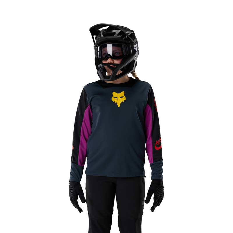 KOSZULKA ROWEROWA Z DŁUGIM RĘKAWEM JUNIOR FOX DEFEND LS CREATION GALAXY BLUE YL
