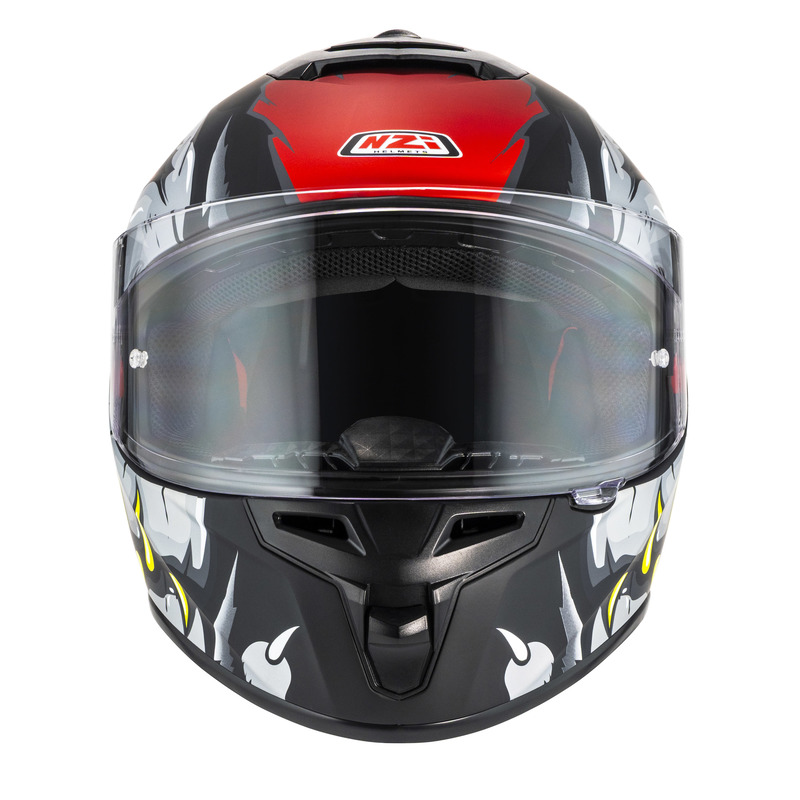 KASK MOTOCYKLOWY NZI TRENDY STREAM RAPTOR BLACK GREY RED S MATT
