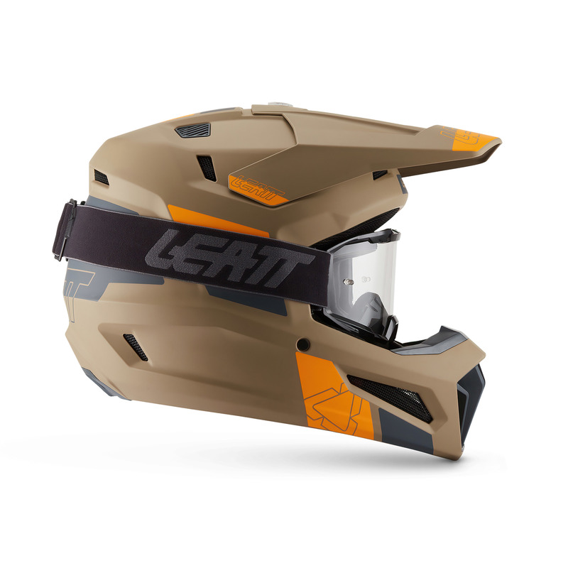 KASK MOTOCYKLOWY Z GOGLAMI LEATT KIT MOTO 3.5 KHAKI BROWN XXL
