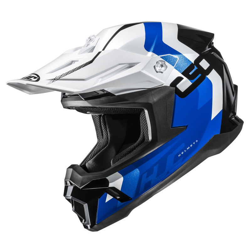 KASK MOTOCYKLOWY HJC C50 PRIMAL WHITE BLUE