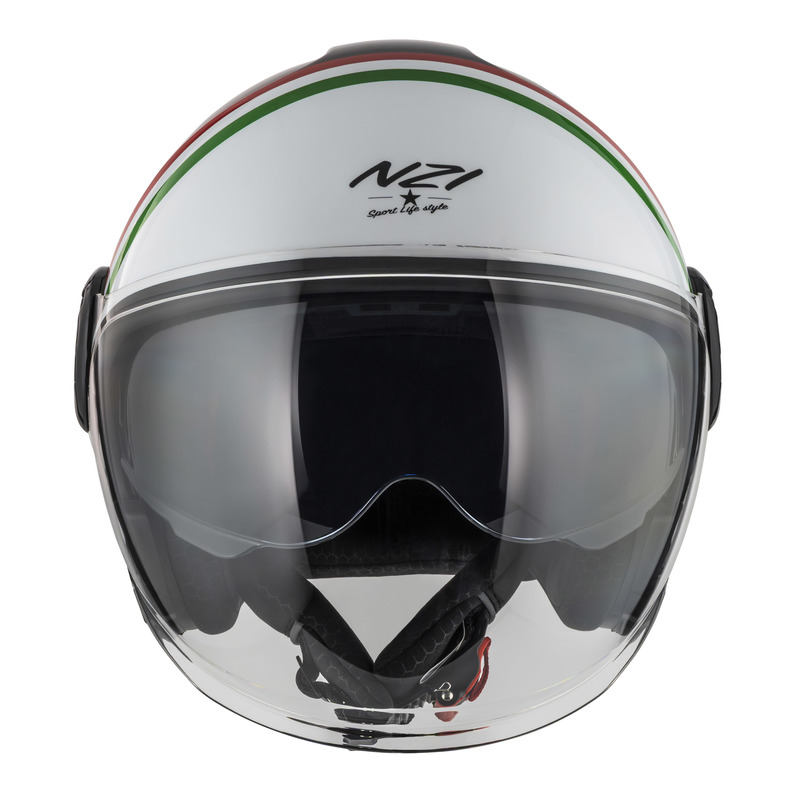 KASK MOTOCYKLOWY NZI RINGWAY 2 DUO SKYLINE BLACK WHITE ITALY