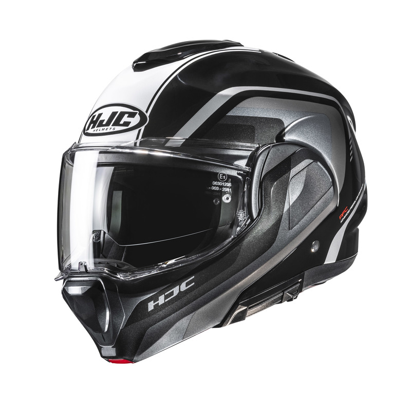 KASK MOTOCYKLOWY HJC F100 REFF BLACK WHITE