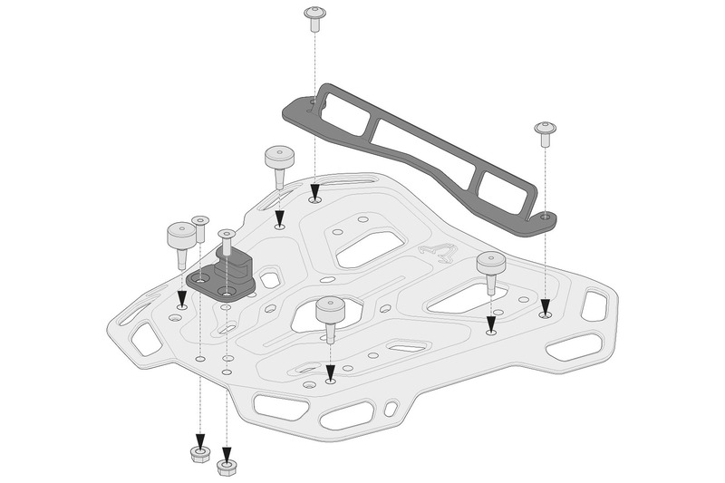 ZESTAW ADAPTERÓW DO ADVENTURE-RACK SW-MOTECH DO KUFRÓW SHAD BLACK