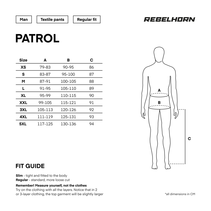SPODNIE TEKSTYLNE REBELHORN PATROL BLACK