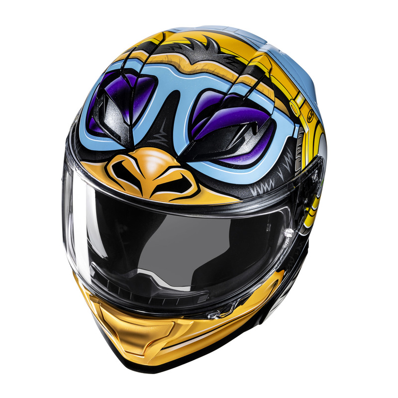 KASK MOTOCYKLOWY HJC F71 MONKEY DJ BLUE ORANGE S