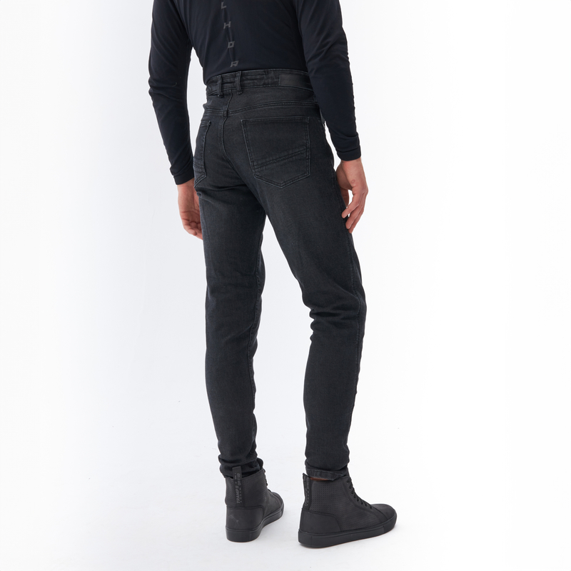 JEANSY MOTOCYKLOWE REBELHORN NOMAD TAPERED FIT WASHED BLACK