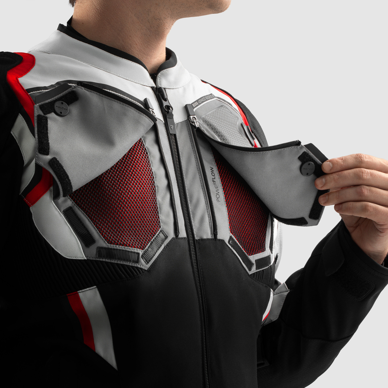 KURTKA MOTOCYKLOWA TEKSTYLNA REBELHORN BORG 2 BLACK GREY RED