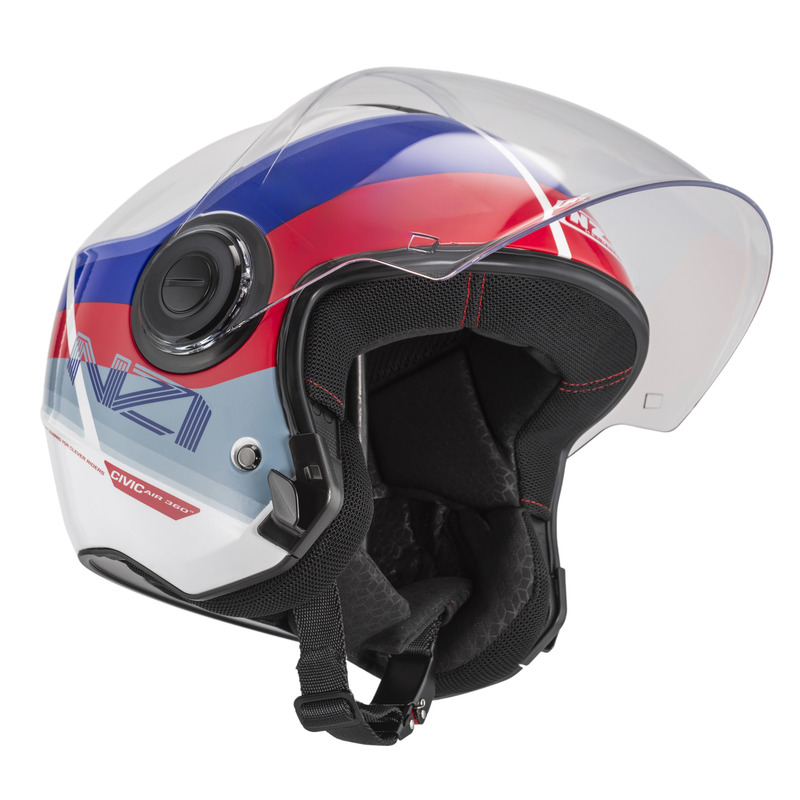 KASK MOTOCYKLOWY NZI CIVIC SUNSET WHITE BLUE RED XL