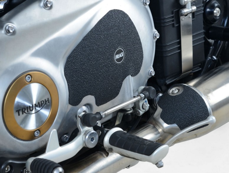 OSŁONA WAHACZA RG RACING TRIUMPH BONNEVILLE BOBBER 17-/STREET CUP 17-, 2 CZĘŚCI BLACK